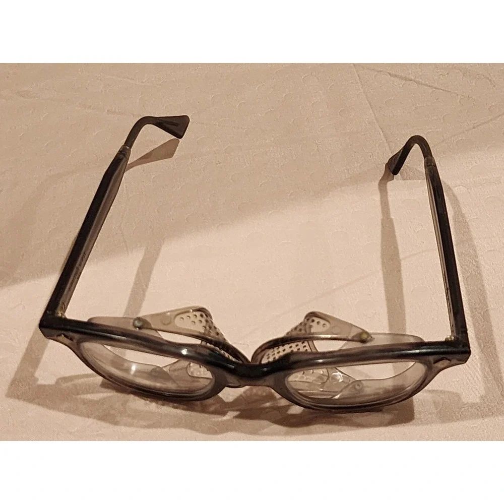 Vintage H.L. Bouton Co. Safety Glasses Bouton U-Fit Clear Lens Cable Temple Nice